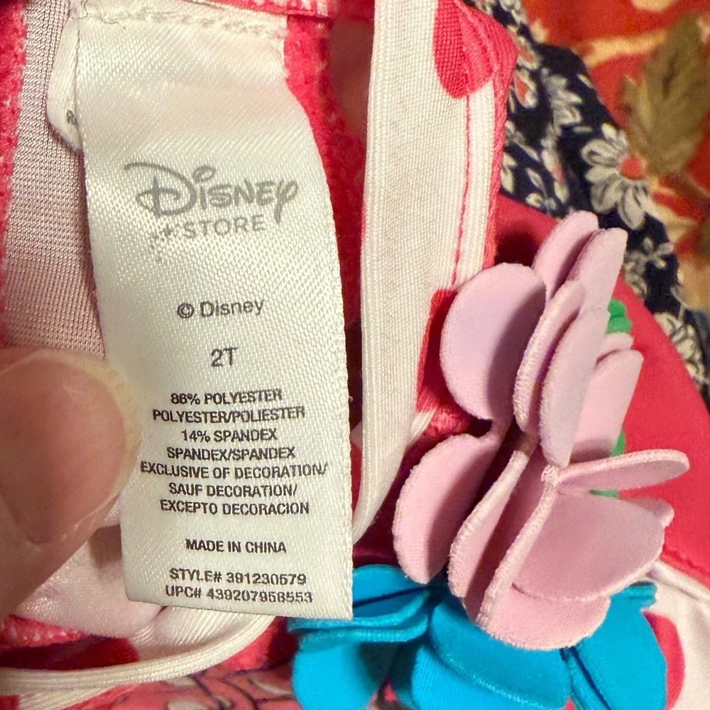 Disney Store Minnie Mouse Pink Polka Dot Rash Guard Swim Top Toddler Girls‎ 2T